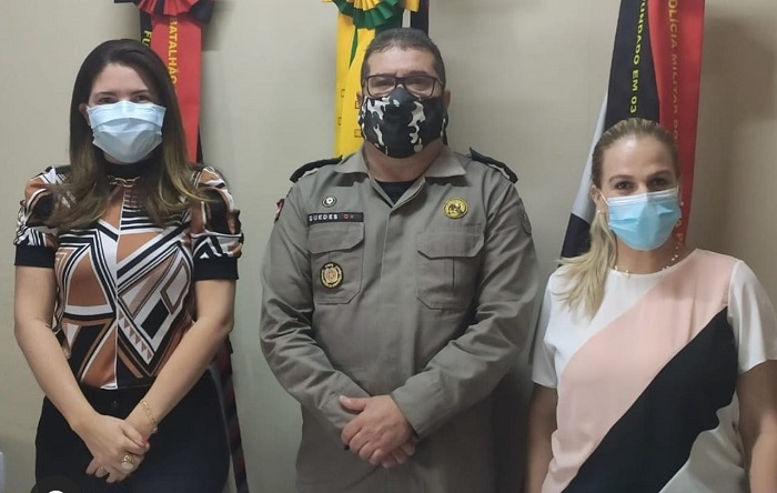 Covid-19: Secretária de Saúde se reúne com o Comandante do 14º BPM e solicita suporte no processo de vacinação 