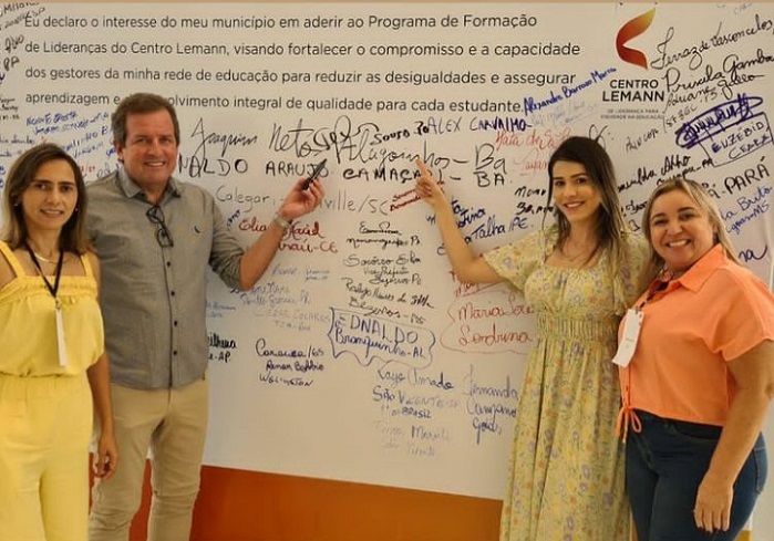 No Ceará, prefeito Fábio Tyrone e a secretária Gilmara Formiga participam de evento pela Equidade da Educação